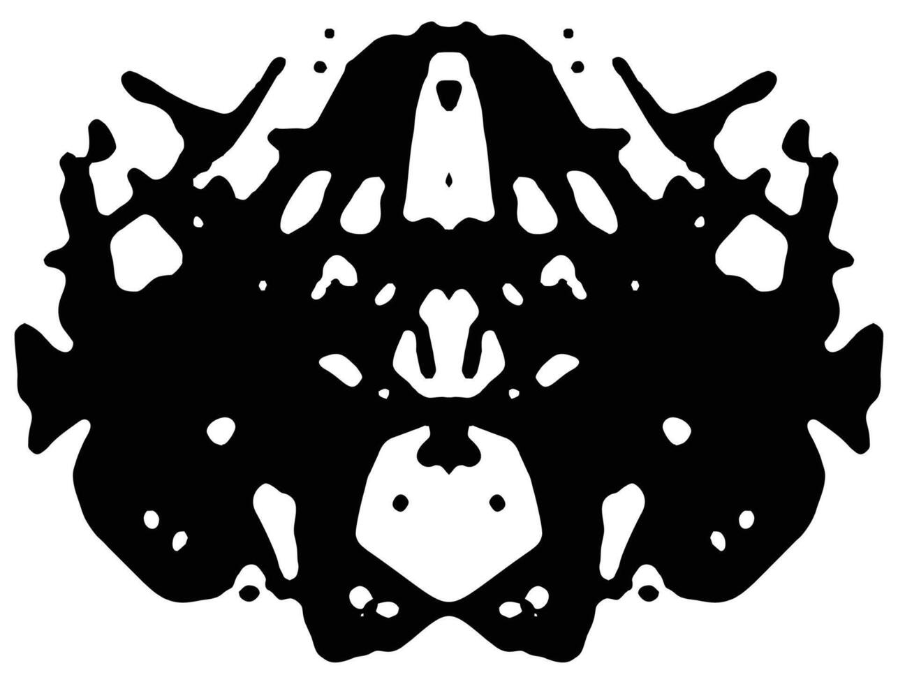 Rorschach inkblot test. Symmetrical abstract ink stains. Psycho diagnostic for silhouette spot. Isolated on white background vector