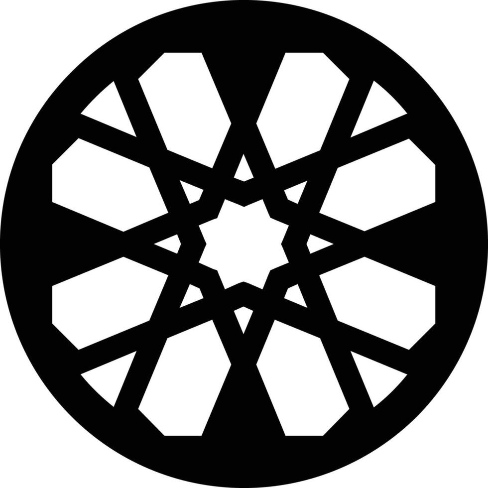 Round frame with arabic lattice pattern, Cnc router template. Window grill porthole. Geometric ornament, circular panel. Background for laser cutting vector