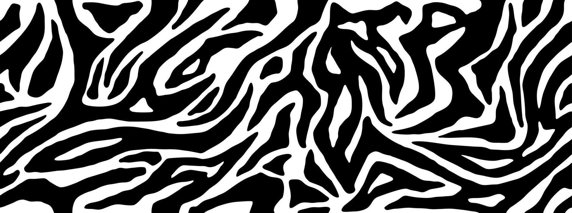 Zebra skin, stripes seamless pattern. Animal print. Black and white background vector