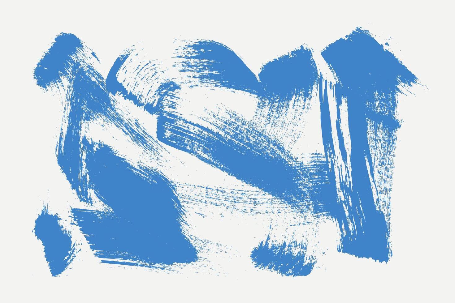 Blue Hand Painted Brush Stroke with Grunge Effect. Colorful abstract background with grunge lines. Retro damaged strokes vector