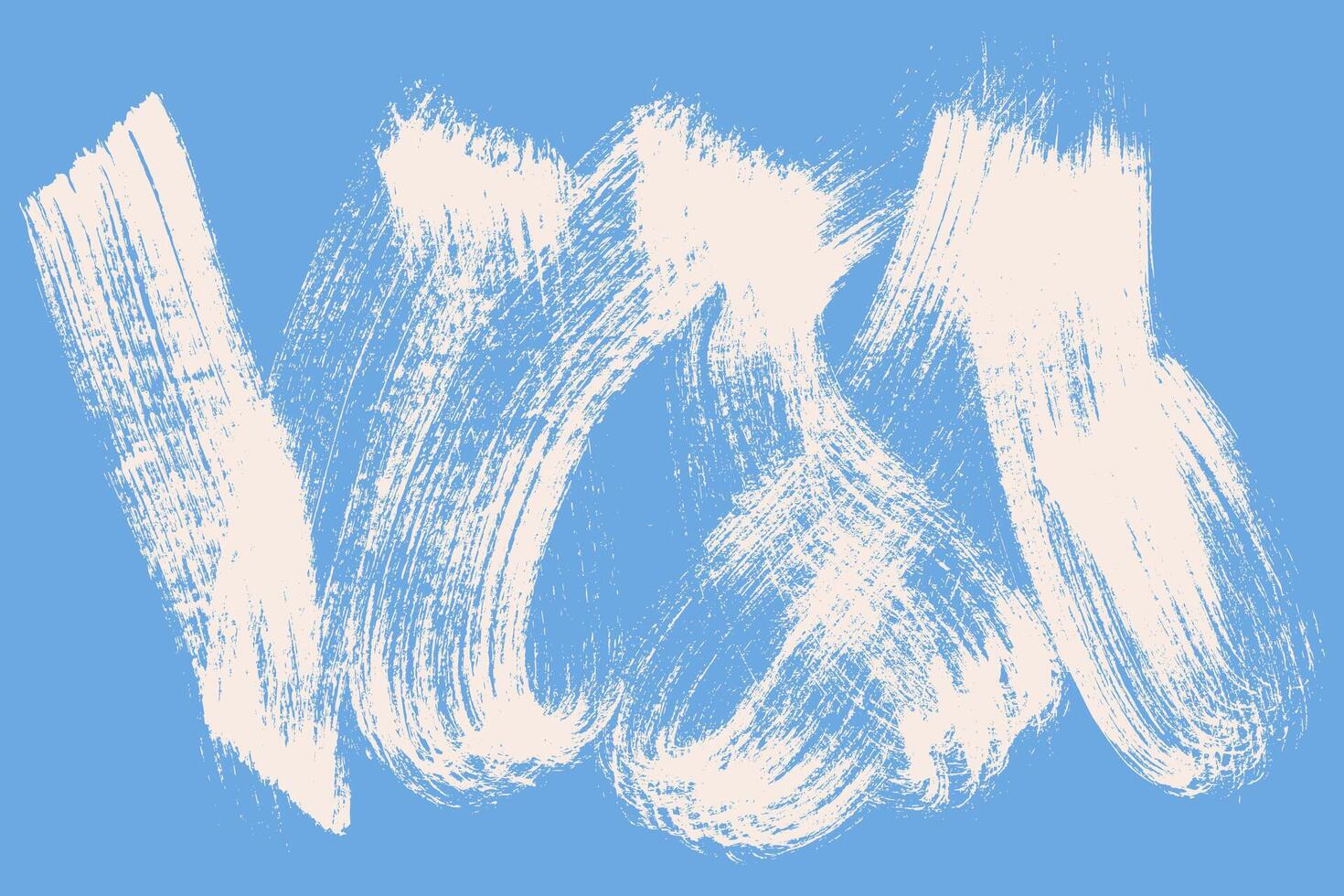 Hand Painted Brush Stroke Banner with Grunge Effect Isolated on Blue Background. Abstract background with grunge lines. Retro damaged strokes vector