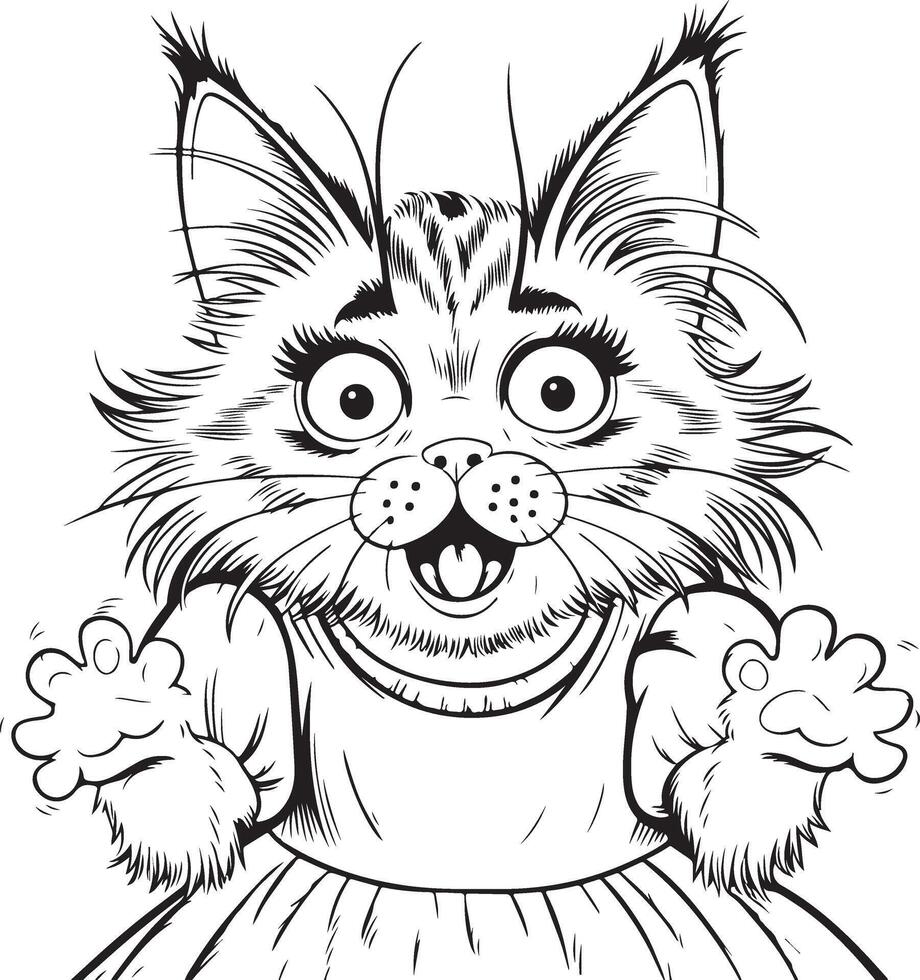 An illustration of a fairytale style cat vector