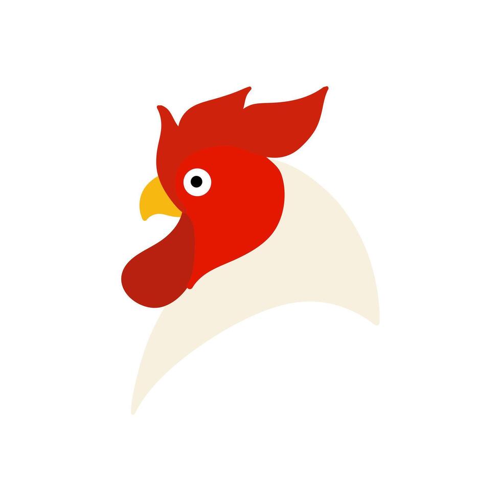 chicken head mascot drawing vector
