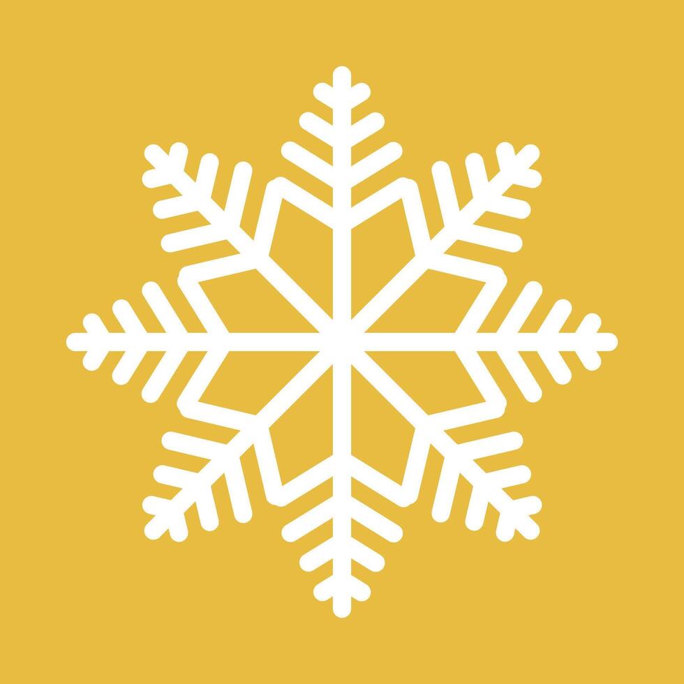 Abstract geometric snowflake winter icon on a pastel yellow background. vector