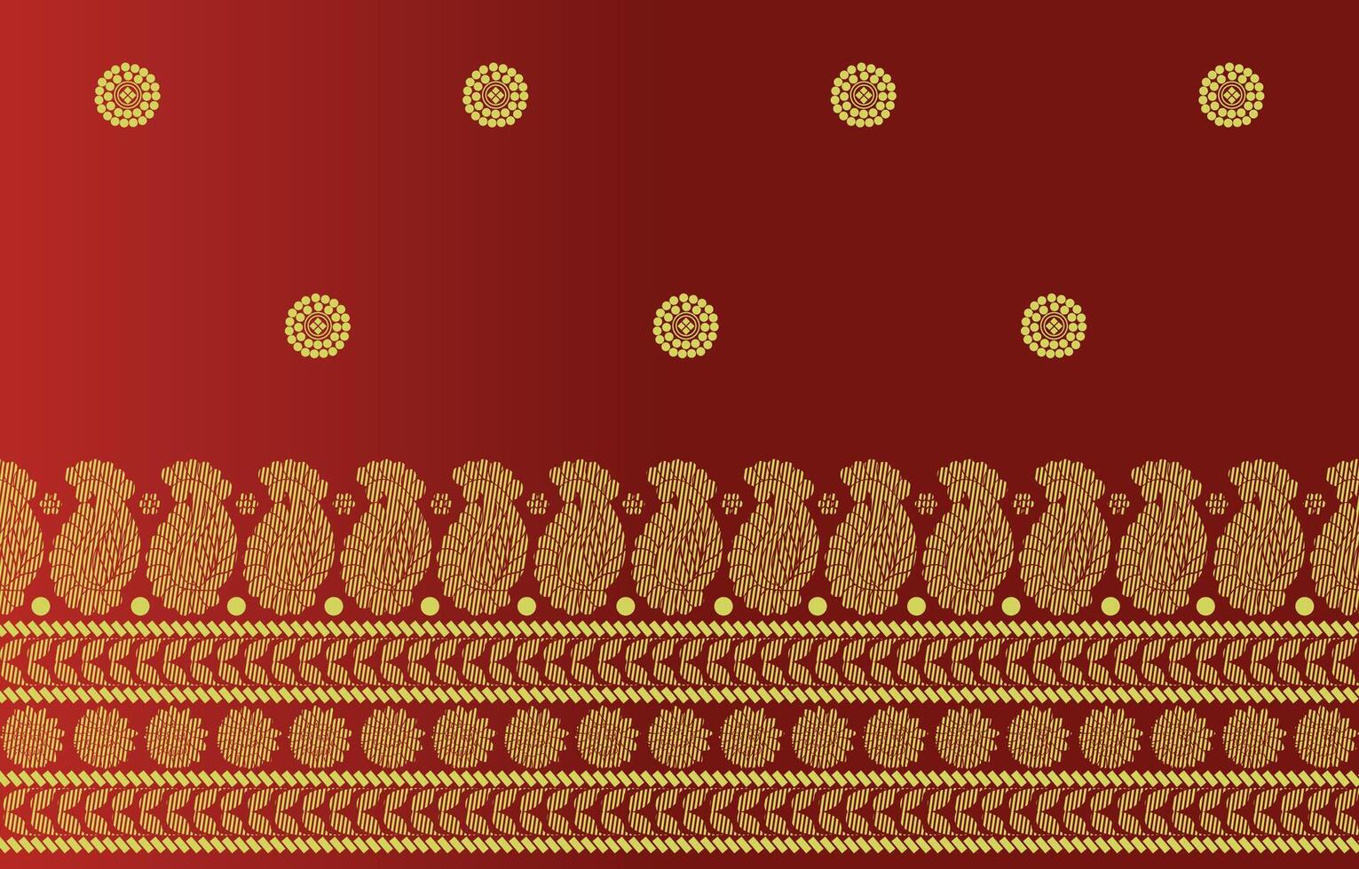 fancy paisley border for textile vector