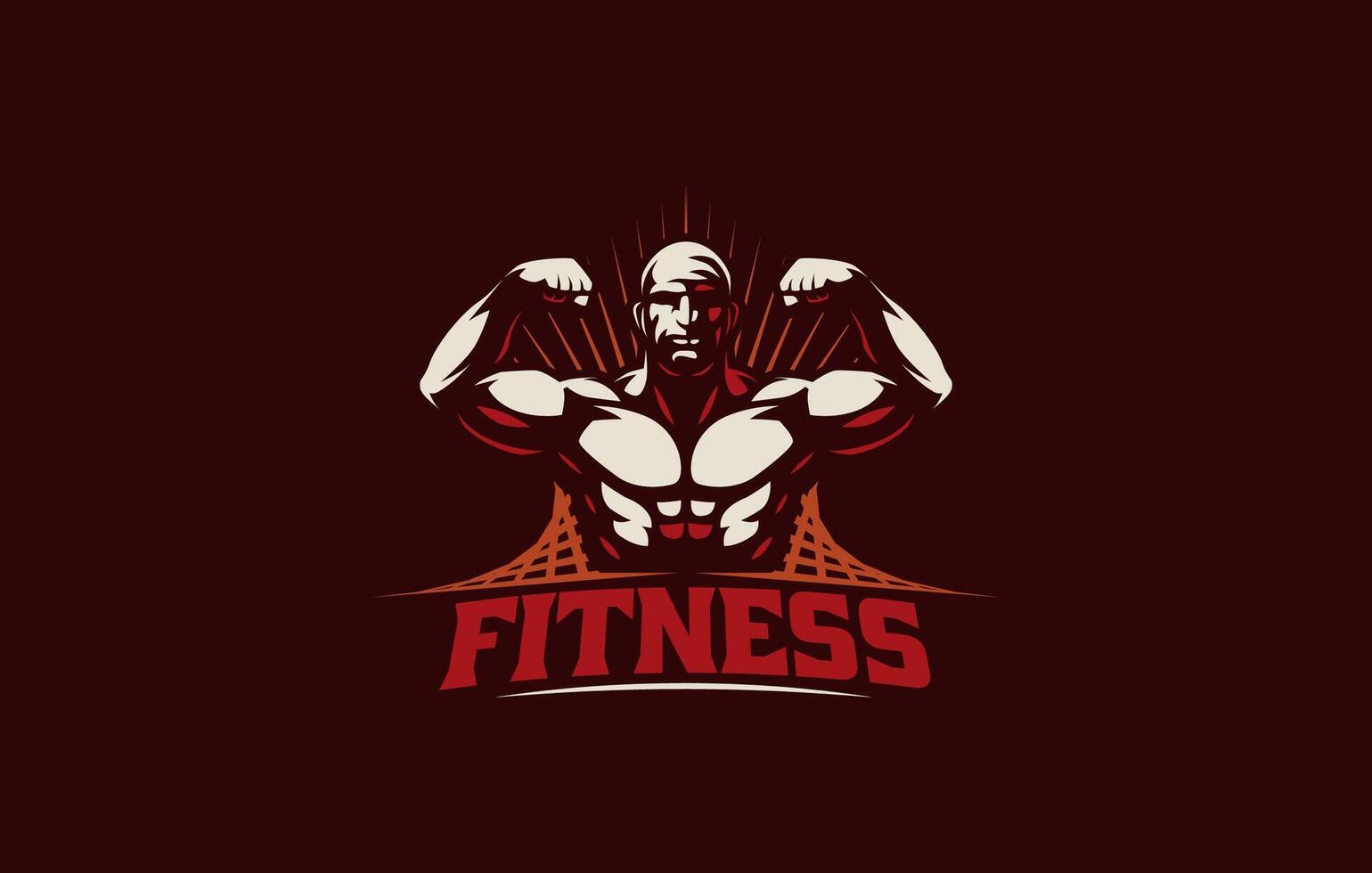 Fitness Gym logo design template with Athletic Man Bodybuilding Sports Logo Icon Template vector
