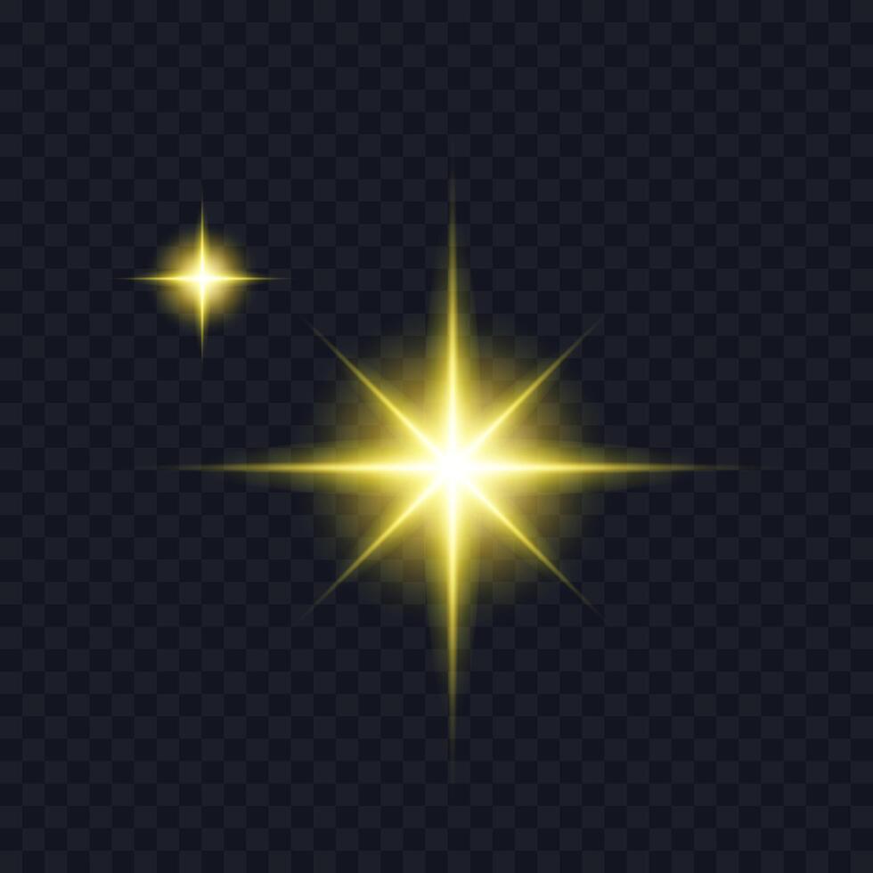 Light effect Bright Star Bright sun vector