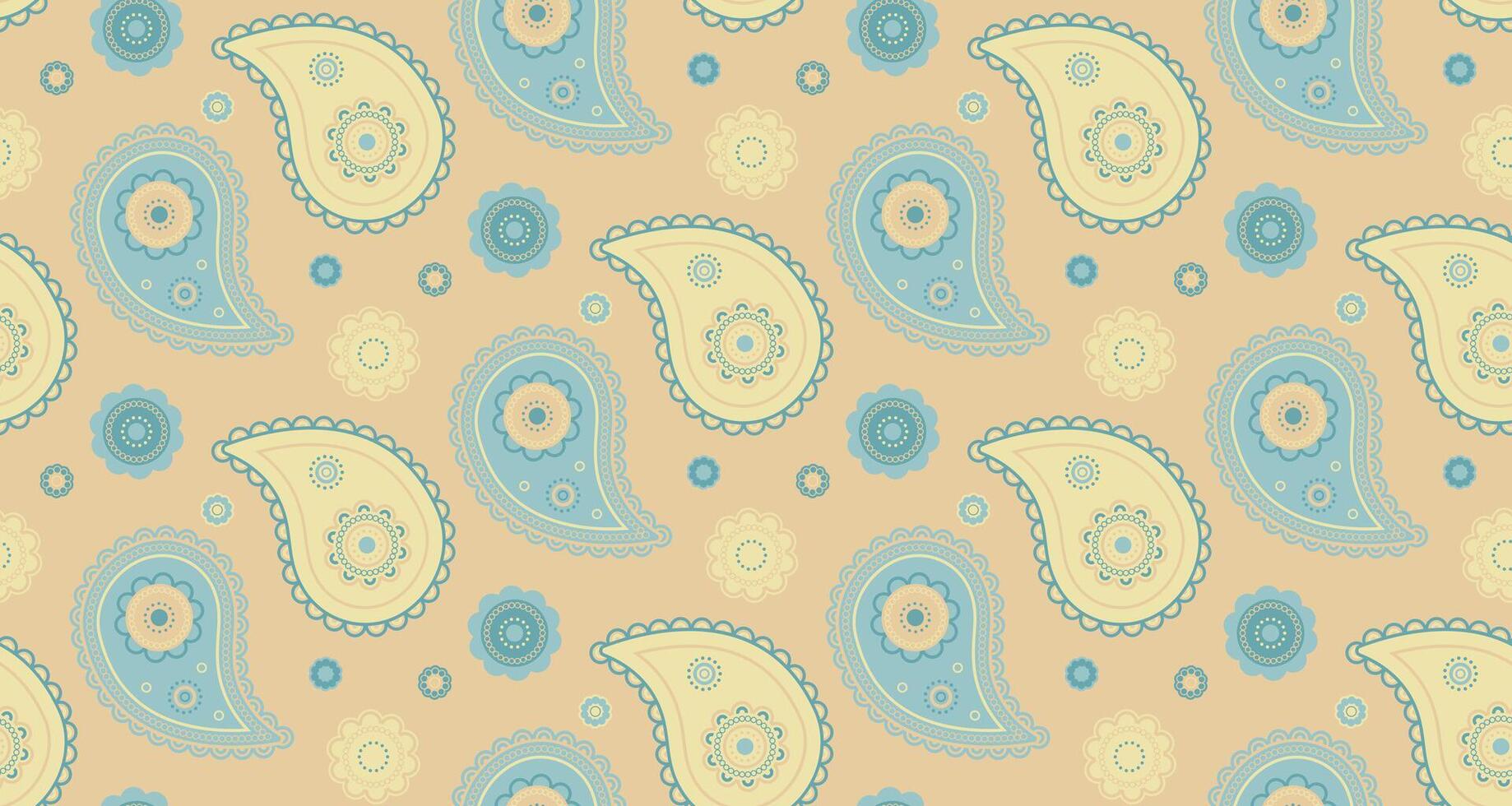 Trend dot pattern floral. Sketching poster in clothes scrap. Silk surface at image paisley. vector