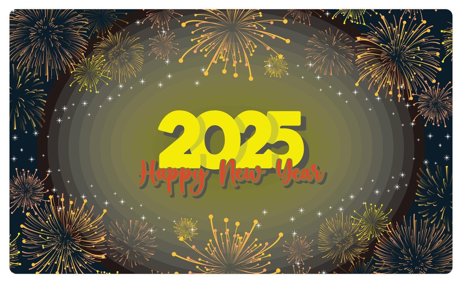 A lively New Year's Eve celebration with fireworks. vector
