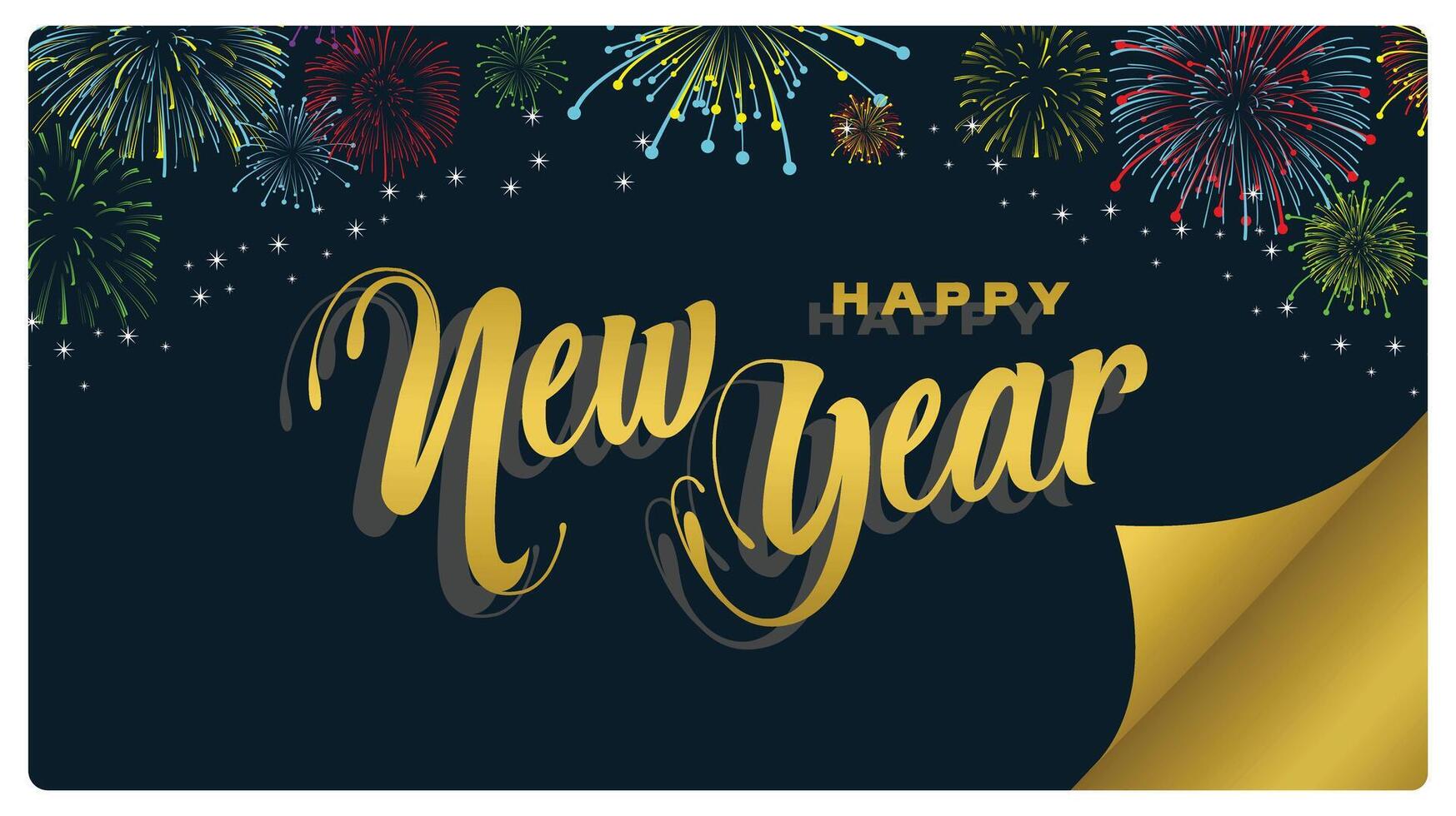 New Year's celebration with festive fireworks. vector
