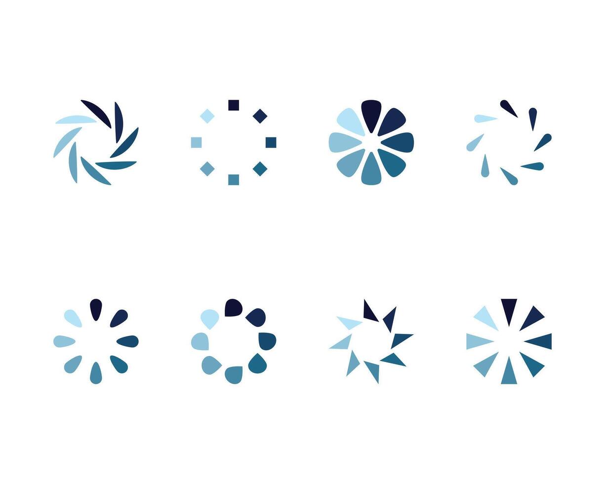 Collection Loading bar status icon. illustration. Set of loaded icons. Download progress. Donload or Upload. vector