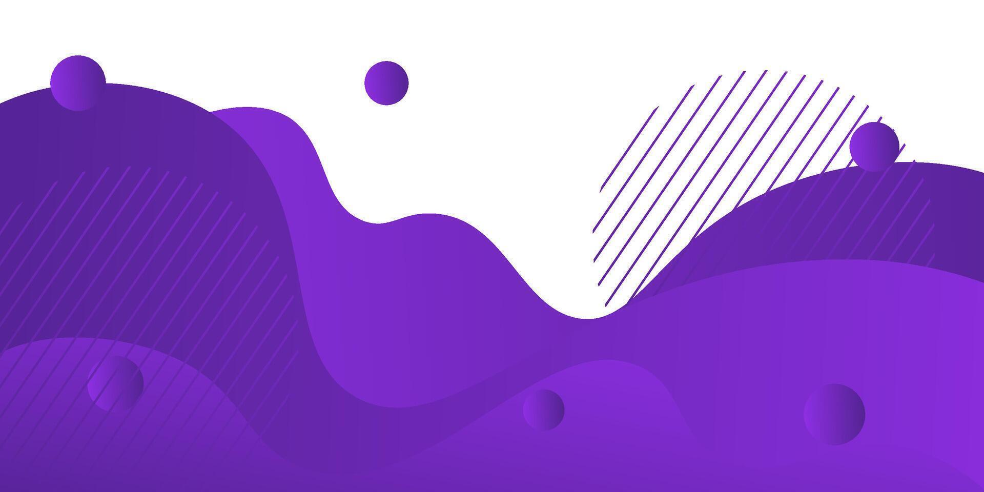 Modern purple geometric business banner design. Creative banner design with wave shape as template. Simple horizontal banner on white background. Eps10 vector