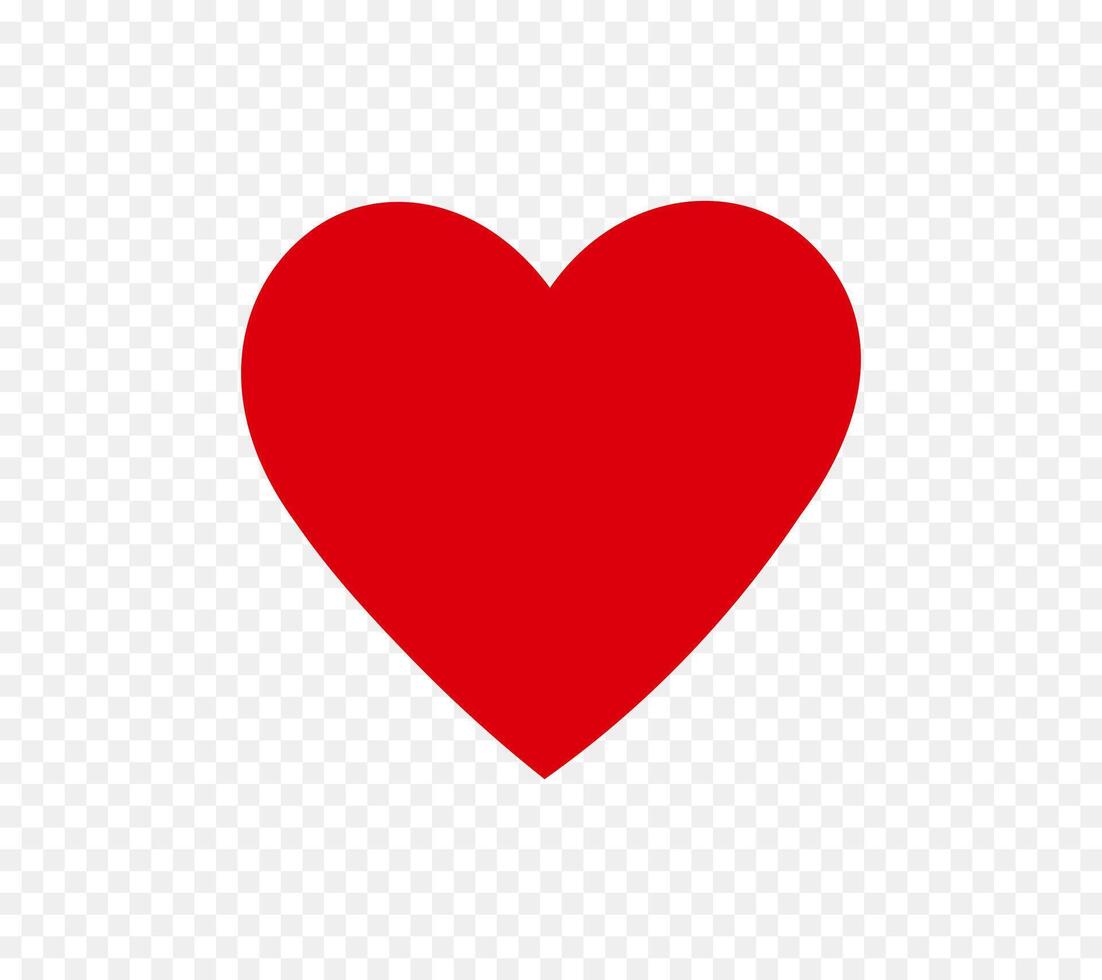Minimalistic Red Heart Illustration. Symbol of Love Icon flat style. vector