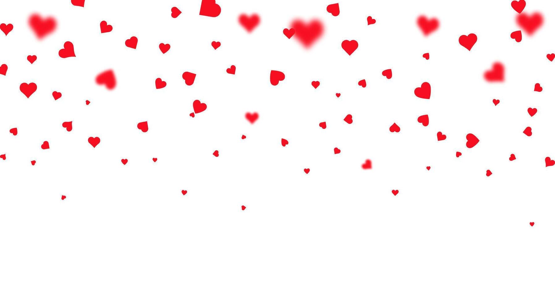 Beautiful Confetti Hearts Falling on Background. Festive heart banner design. Concept of Happy Valentine's Day, wedding and anniversary decoration. vector