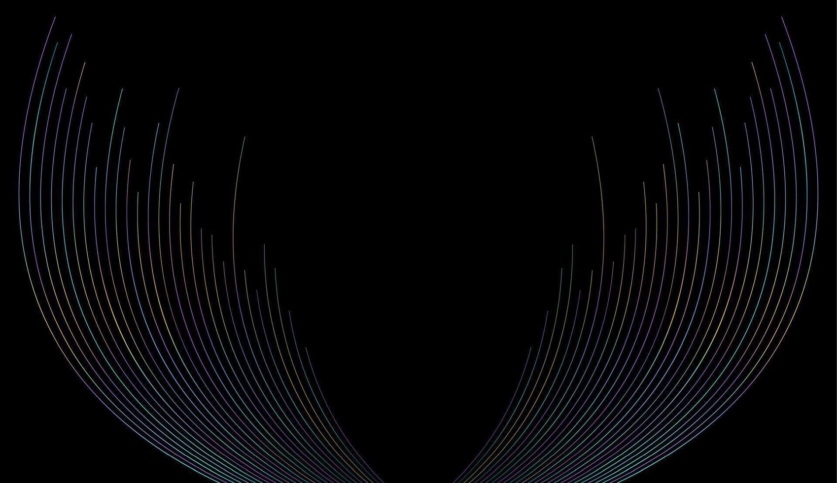 Colorful curved wavy lines abstract tech background vector