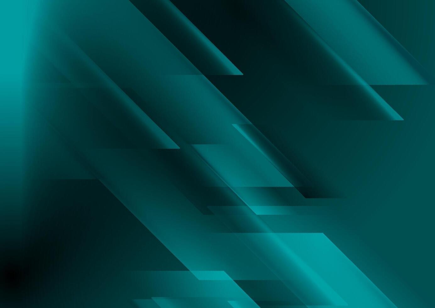 Dark turquoise glossy glowing geometric background vector