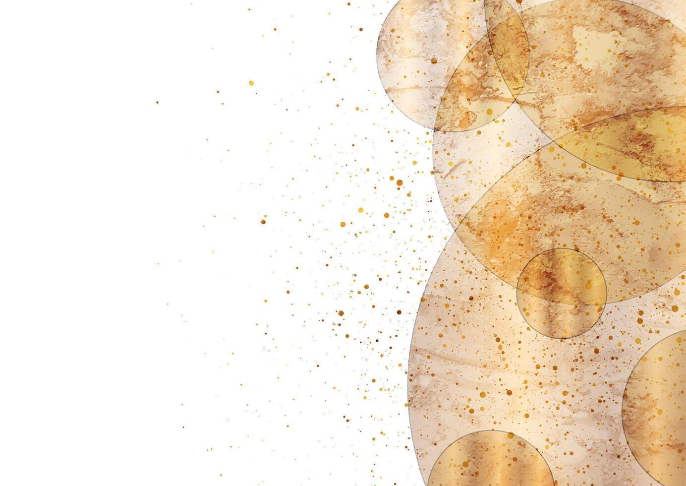 Golden grunge circles and dots geometric abstract background vector