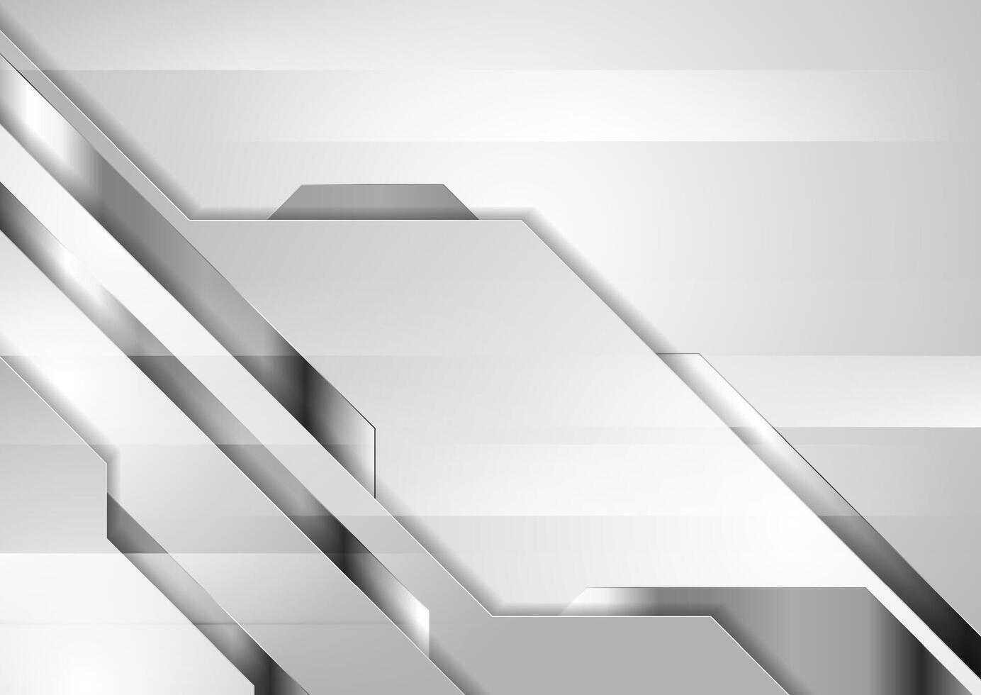 Grey metallic abstract technology geometric background vector