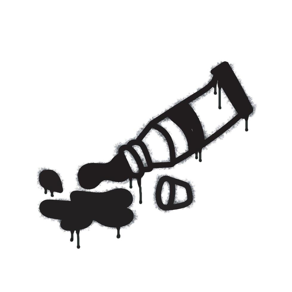 Spray paint poster icon isolated on white background. Oversprayed poster paint graffiti icon in black on white vector