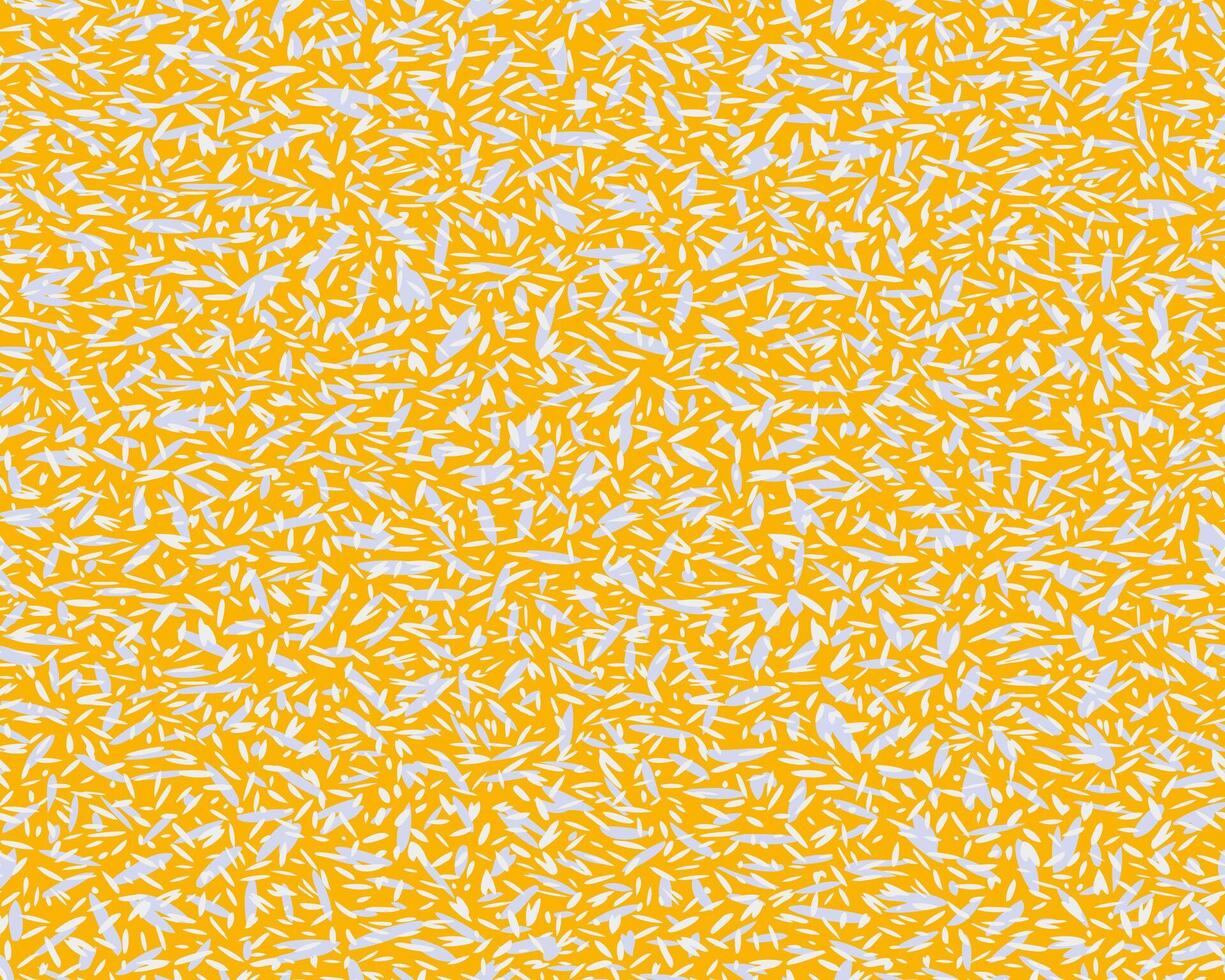 Hand drawn painted crossing spotted seamless pattern. Colorful yellow texture background. Abstract organic shapes, layered dots, drops, circles, snowflakes print vector