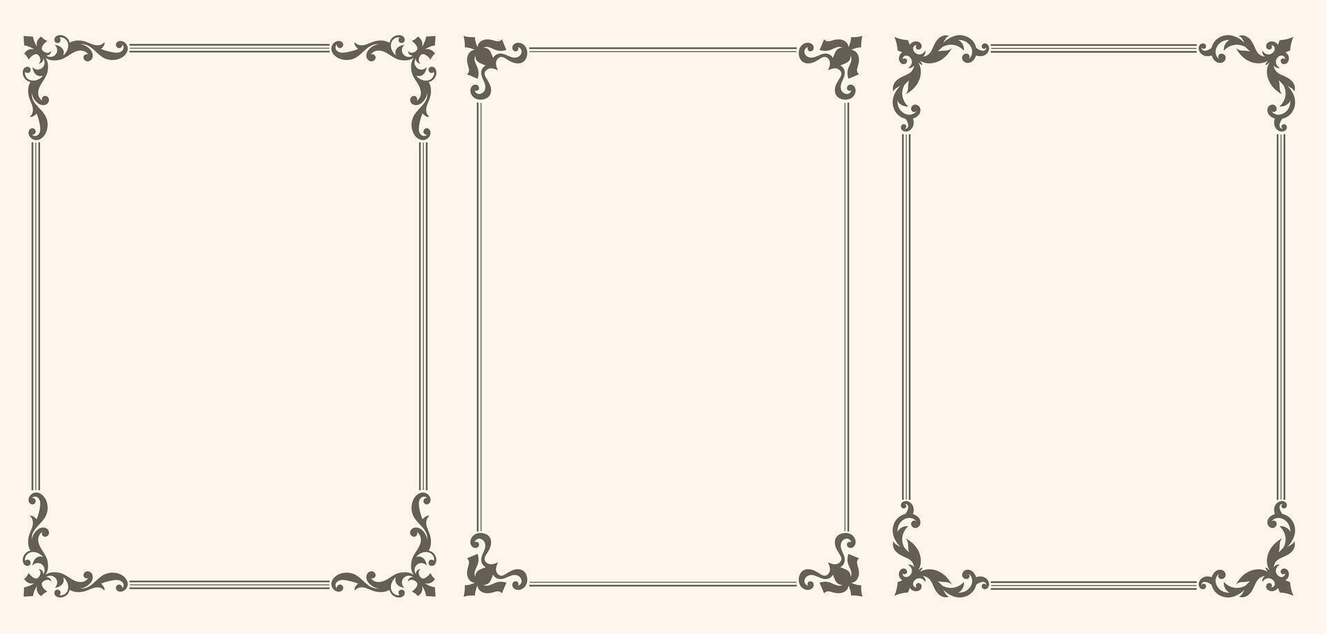 A set of simple decorative frames vector