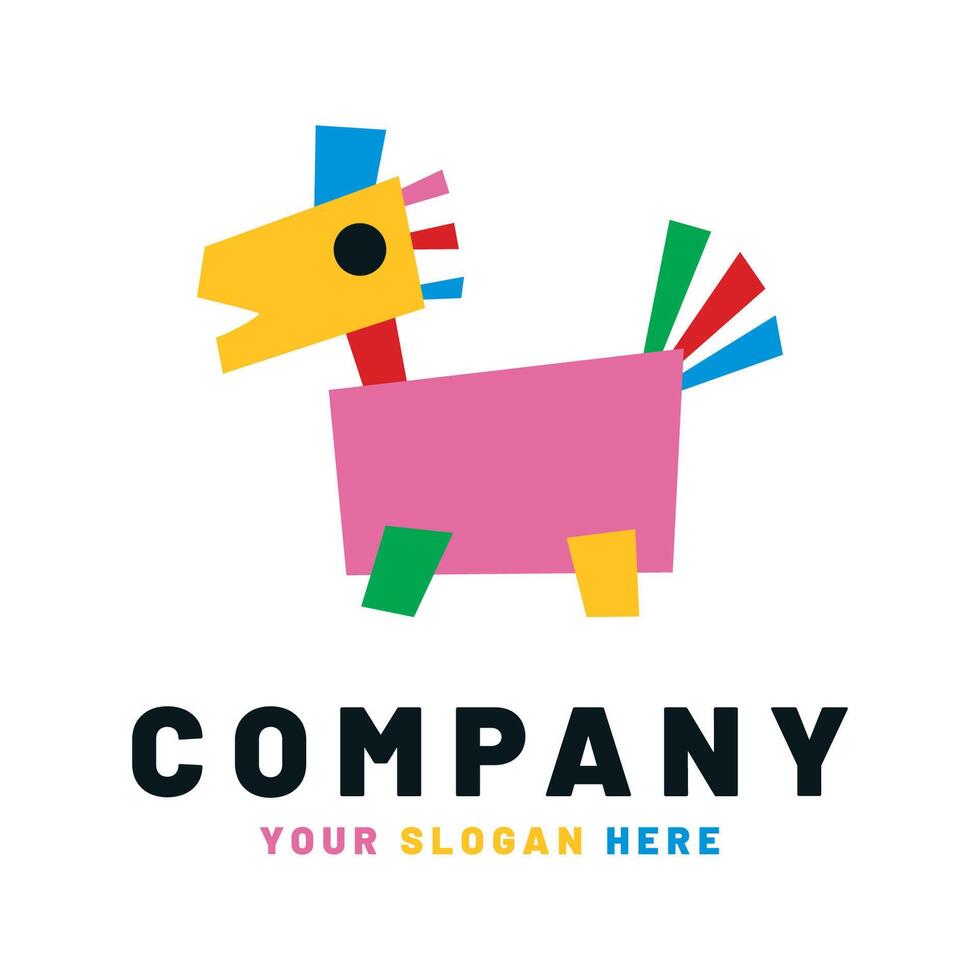 Flat Colorful Childish Logo Design vector