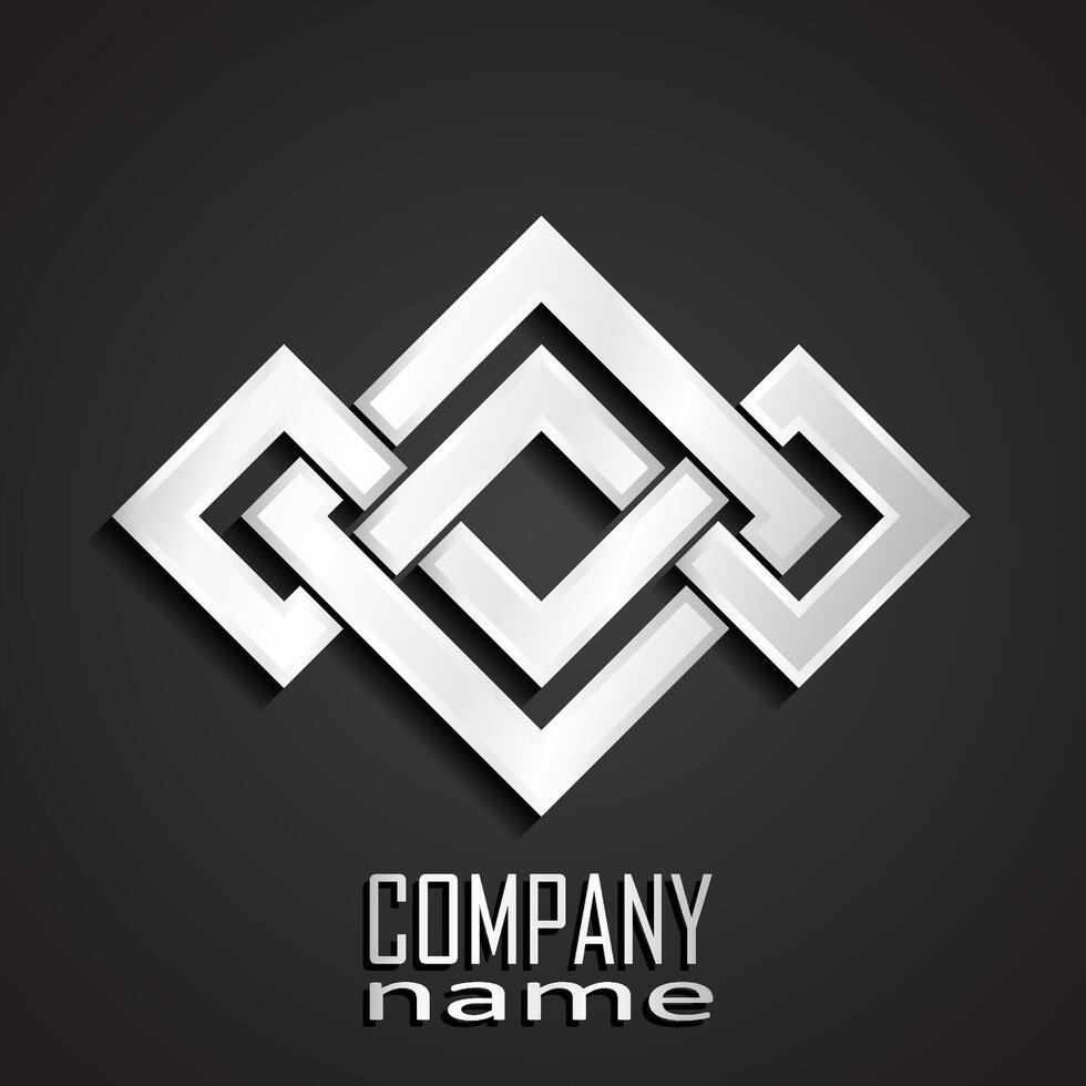 3d solver geometric square logo vector