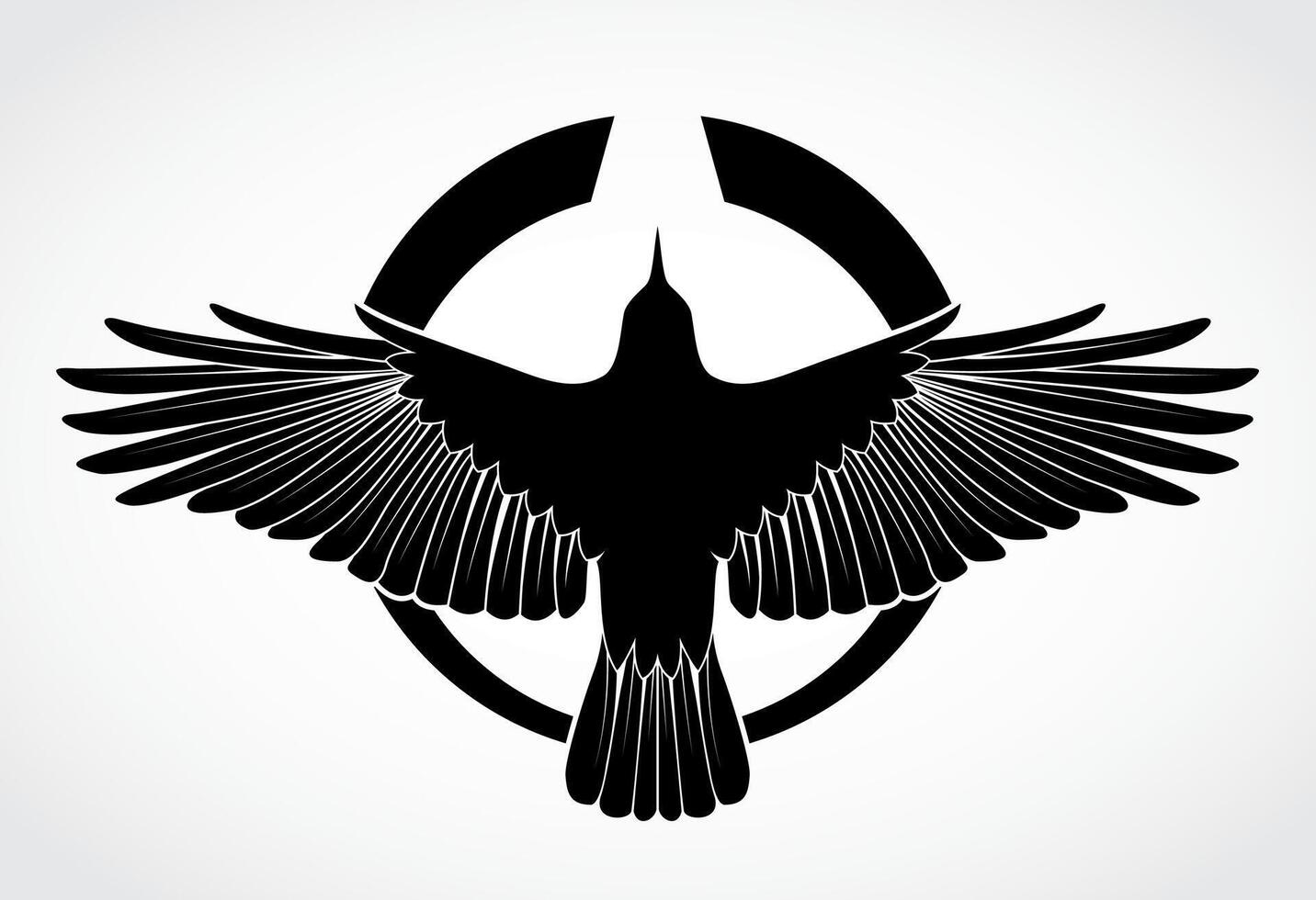 crow bird silhouette symbol vector