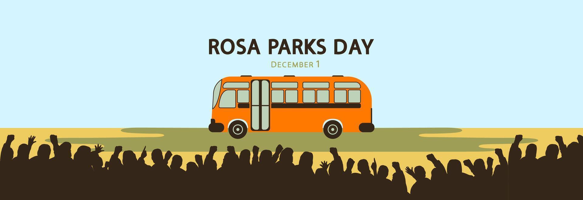 Rosa Parks and the bus. vector
