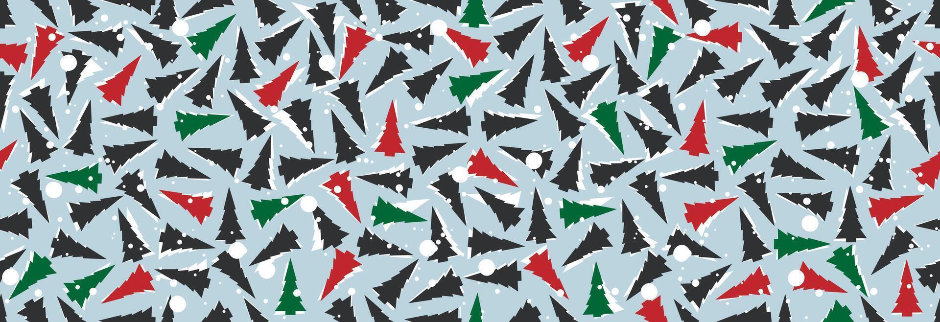 Christmas tree seamless pattern. vector