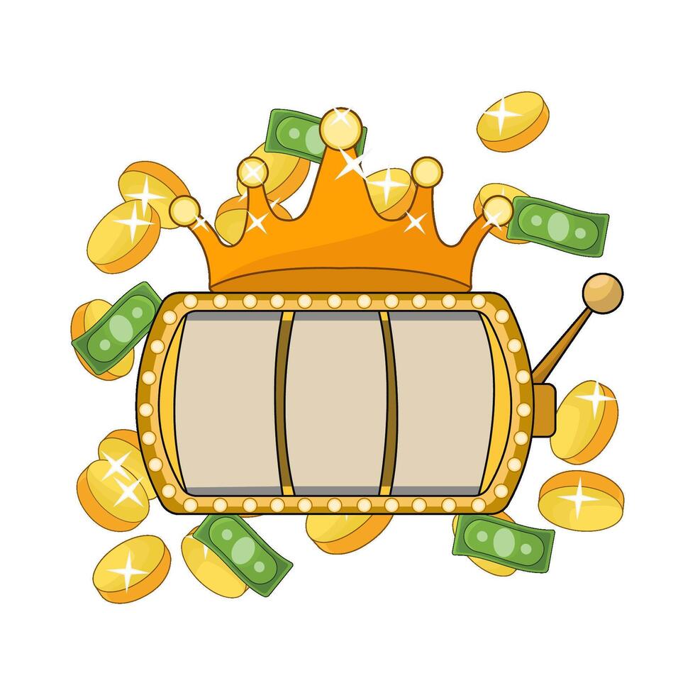 slot machine with money and coin vector