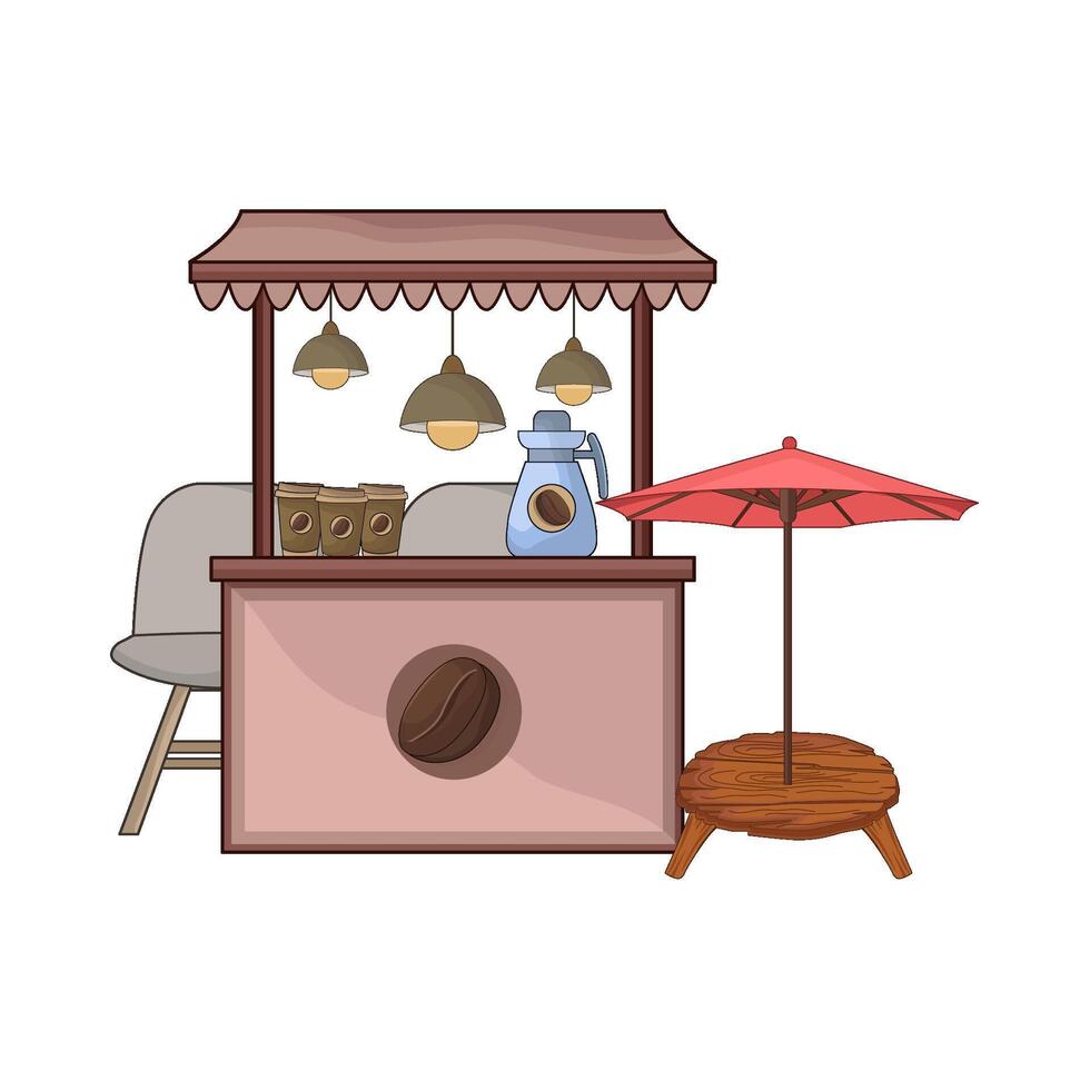 illustration of coffee market stand vector