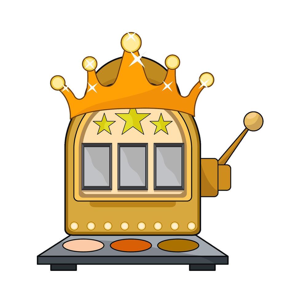 slot machine with crown illustration vector
