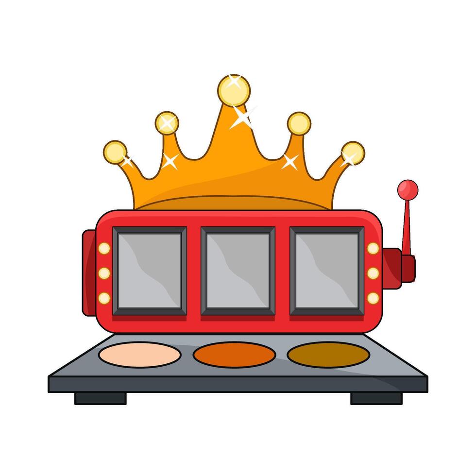 slot machine and crown vector