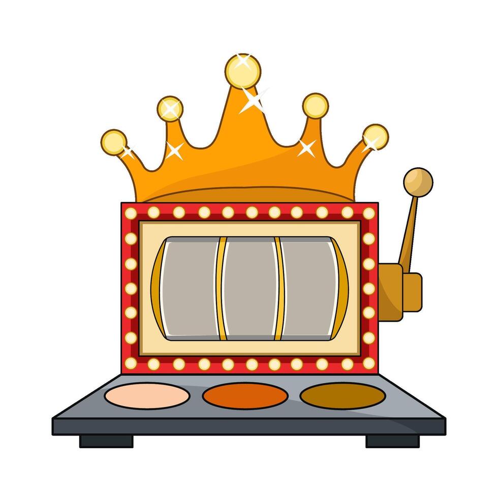 illustration of slot machine with crown vector