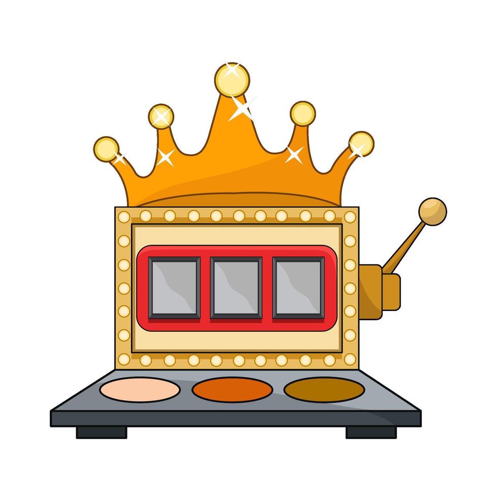slot machine and crown illustration vector