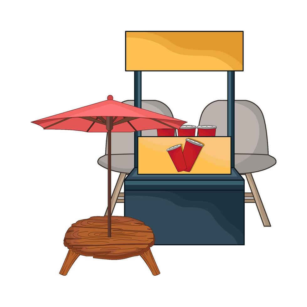 street food market stall vector