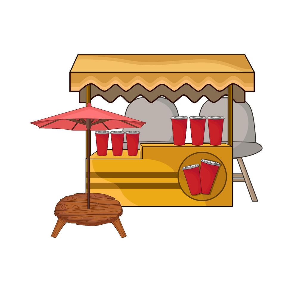 soda drink stall vector