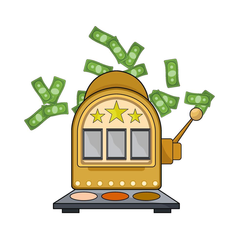 slot machine with money vector