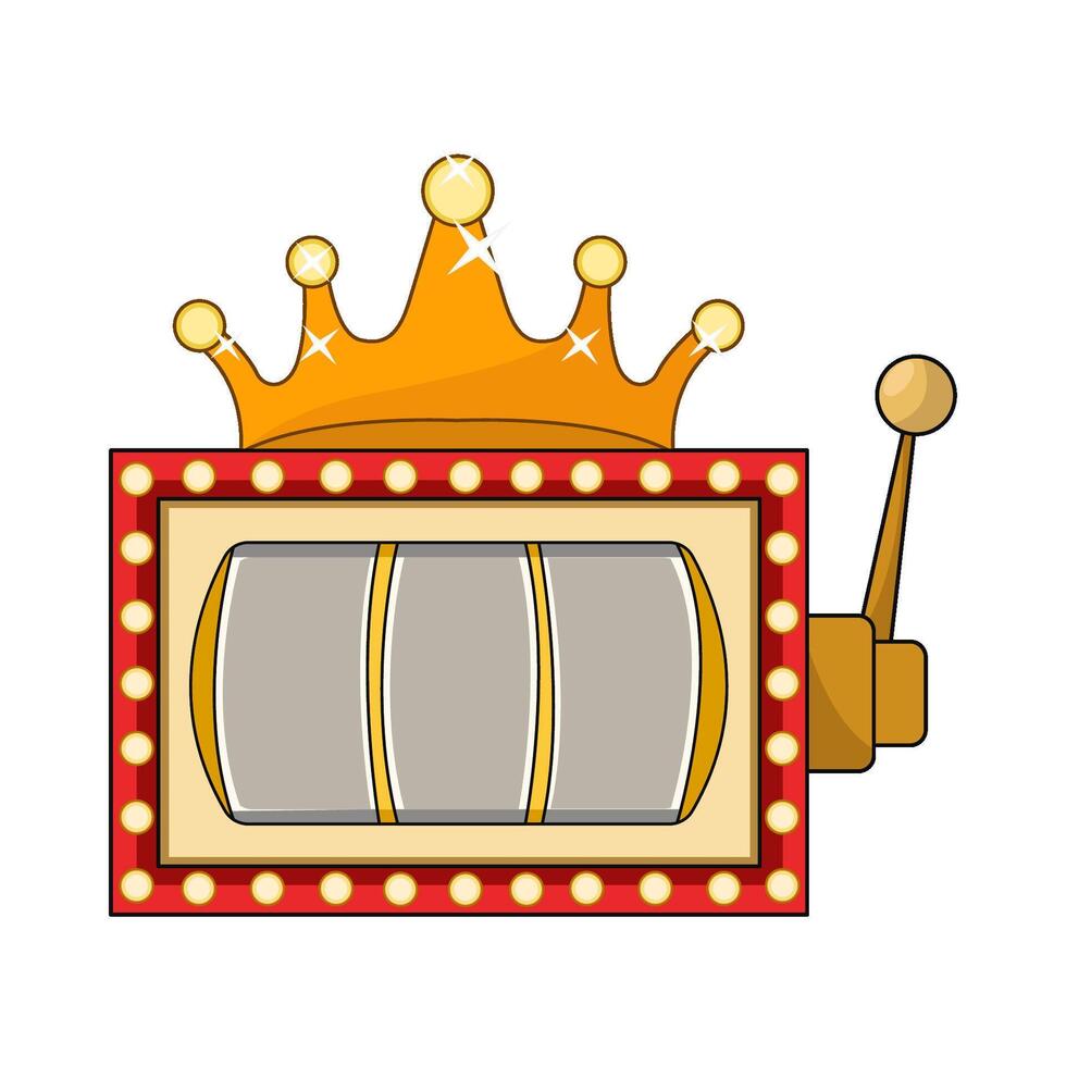 crown on slot machine illustration vector