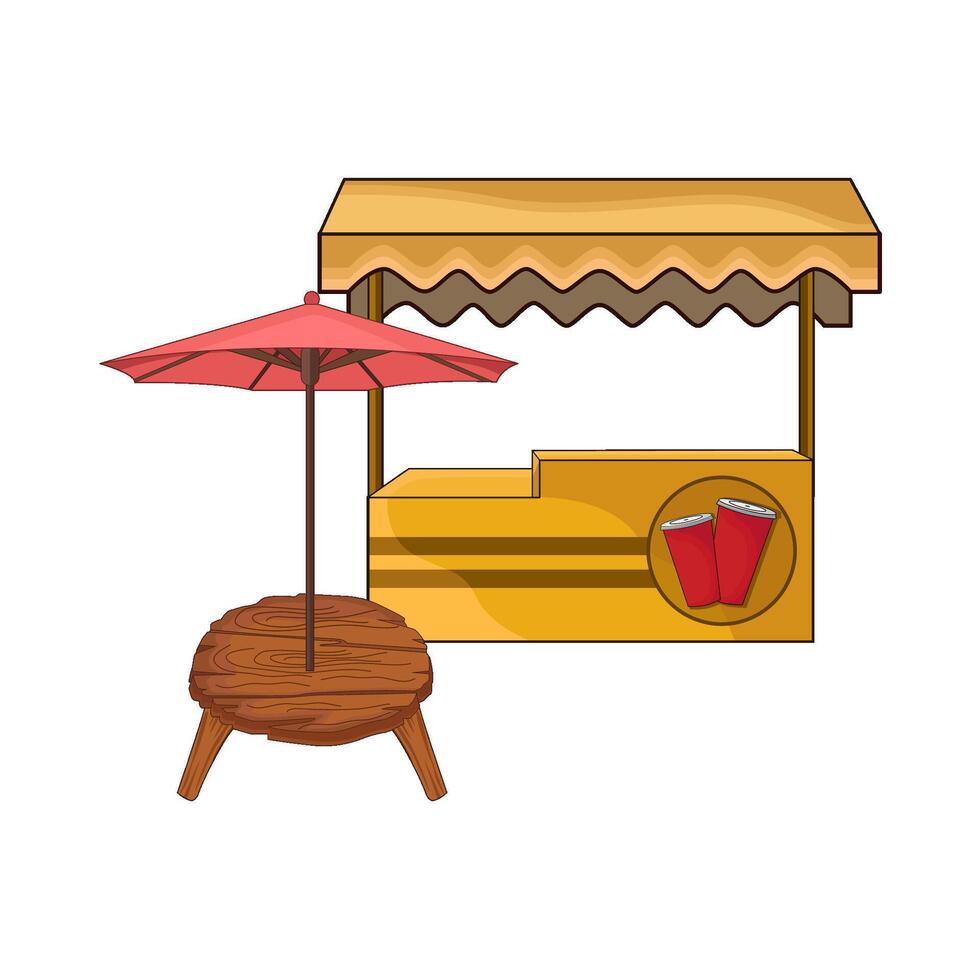 soda drink stall illustration vector