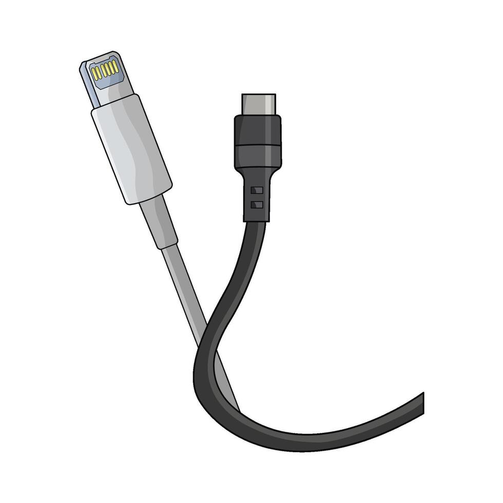two cable connectors illustration vector