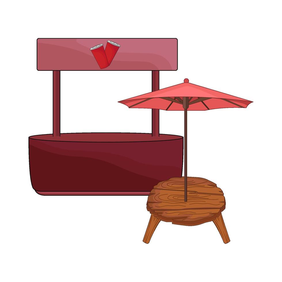 street food drink stall illustration vector