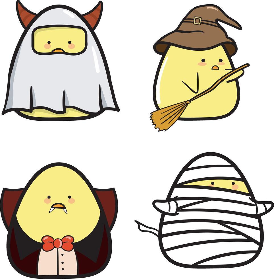 Halloween carton set vector