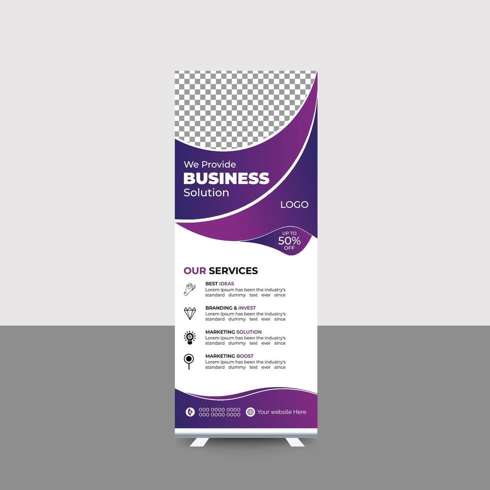 Professional business roll up stand banner template design vector
