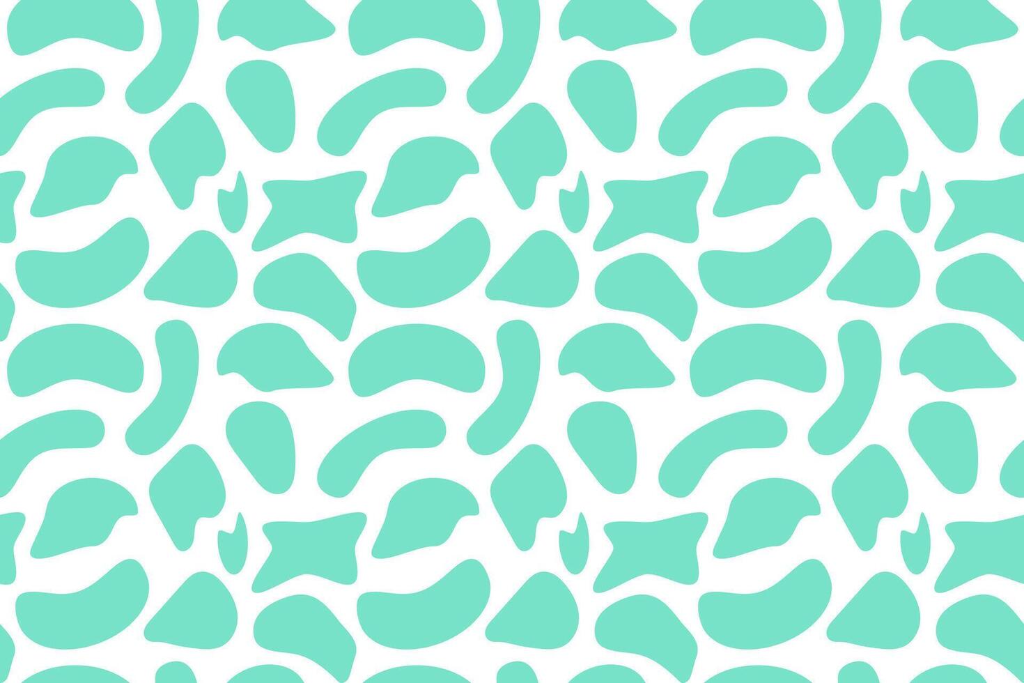 A seamless abstract pattern with turquoise pebble-like shapes on a white background, ideal for modern designs and textures. vector
