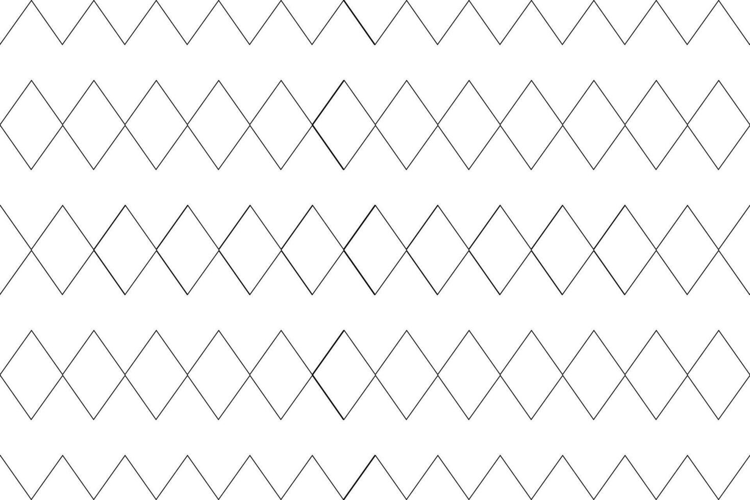 Minimalist black-and-white diamond pattern, ideal for use as a childrens coloring page or creative projects. vector