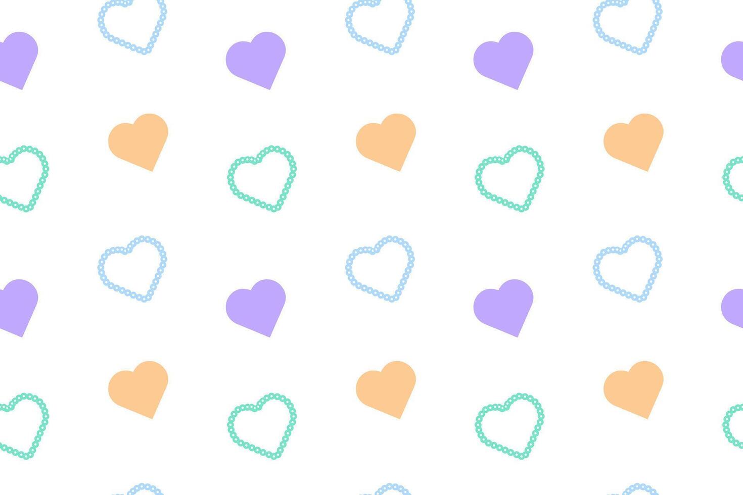 Seamless pastel pattern featuring hearts in solid and lace styles on a white background. Ideal for creative projects. vector