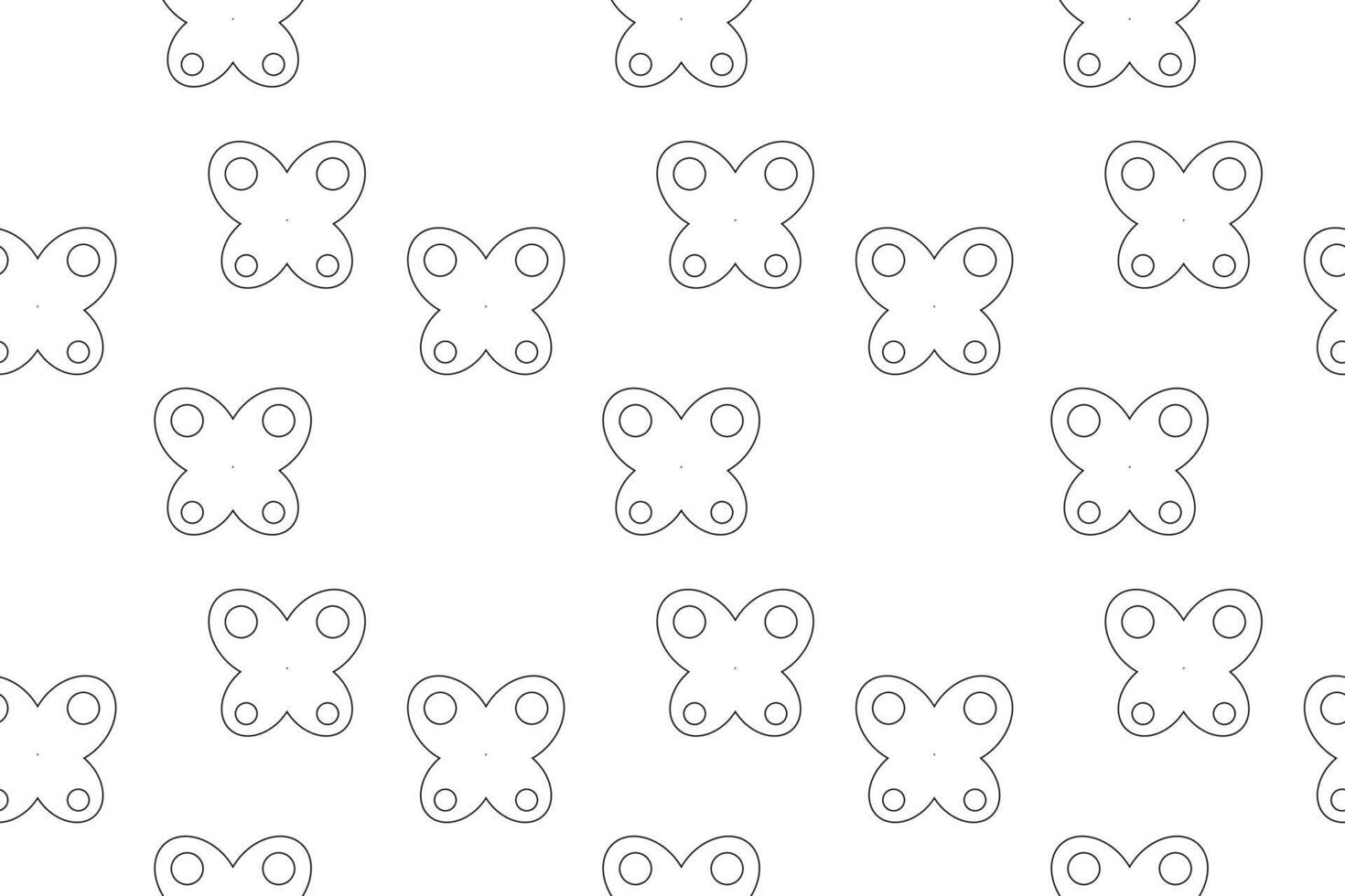Monochrome seamless butterfly pattern, perfect for childrens coloring activities and creative projects. vector
