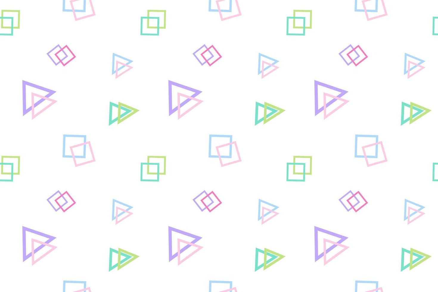 A seamless pattern featuring hollow pastel-colored squares and triangles, perfect for modern and creative designs. vector
